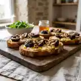 Toasts gourmands aux pruneaux et fromage Etorki