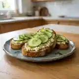 Tartines au concombre et feta crémeuse