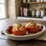 Tomates au Saumon Frais et Fumé Gratinées