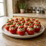 Tomates cerise farcies au thon : apéritif frais et savoureux