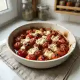 Tomates cerises rôties au miel et chèvre