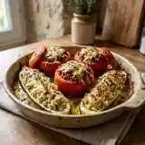 Tomates et courgettes farcies aux deux saveurs gourmandes