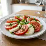 Tomates et Mozzarella Crémeuse au Basilic Frais
