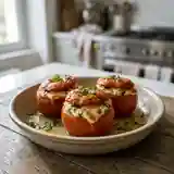 Tomates farcies au fromage de chèvre frais et herbes