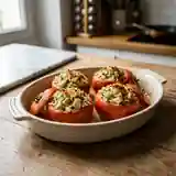 Tomates Farcies au Poisson et Chapelure Dorée
