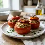 Tomates Farcies au Poulet, Gruyère et Persil : Recette Facile et Savoureuse