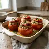 Tomates Farcies Légères au Poulet et Herbes Fraîches
