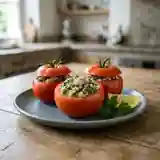 Tomates fraîches garnies aux huîtres et anchois, une entrée marine savoureuse