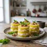 Tourelles gourmandes de kiwi gold au fromage de chèvre frais