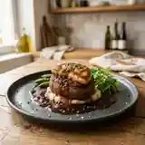Tournedos de bœuf au foie gras, sauce au vin rouge