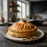 Tourte au pigeon et mousse de foie