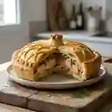 Tourte au saumon et champignons