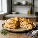 Tourte gourmande au saumon et crevettes fraîches