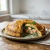 Tourte gourmande au saumon et épinards frais