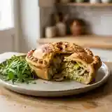 Tourte gourmande aux poireaux et champignons