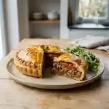 Tourte savoureuse au bœuf et tomates fraîches