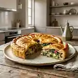 Tourte savoureuse aux blettes et jambon cru
