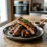 Travers de porc caramélisés au four : recette facile et savoureuse