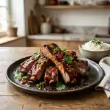 Travers de porc grillés à la sauce aigre-douce maison