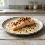 Truite aux lardons croustillants et sauce onctueuse
