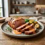 Veau rôti fondant, sauce onctueuse au paprika