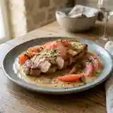 Veau tendre aux pamplemousses frais et sauce légère