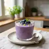 Verrine gourmande de mousse légère à la myrtille