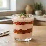 Verrine gourmande mousse de jambon aux tomates confites