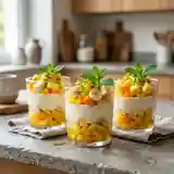 Verrines gourmandes de fruits frais à la colombienne