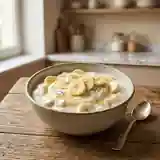 Yaourt à la banane maison peu sucré : dessert frais et sain