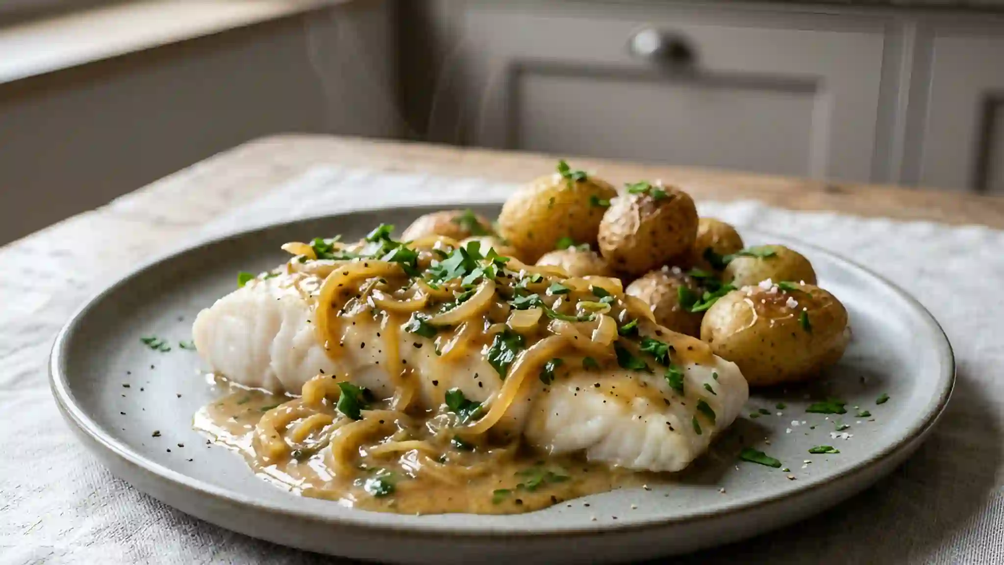 Colin à la Sauce Boulangère : Recette Facile et Savoureuse ...