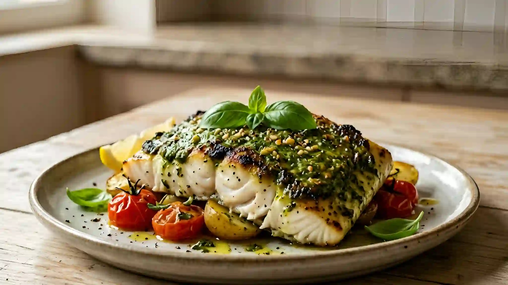 Filet de Colin au Pesto : Recette Simple et Délicieuse ...
