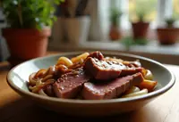 Boeuf aux oignons fondants : recette savoureuse et facile