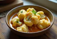 Chou-fleur fondant en sauce onctueuse à l'oignon