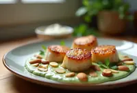 Délicieuses Saint-Jacques aux Amandes et Crème de Persil