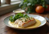 Escalopes de dinde aux salsifis et sauce béchamel onctueuse