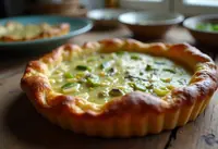 Flamiche gourmande aux poireaux et roquefort