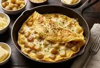 Omelette gourmande aux pommes de terre et comté fondant