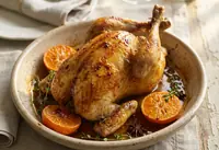 Pintadeaux rôtis aux mandarines et épices douces