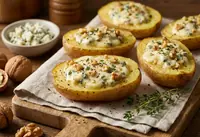 Pommes de terre farcies au roquefort : recette gourmande et facile