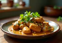 Poulet crémeux aux arachides et épices