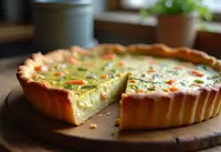 Quiche savoureuse au poireau et saumon fumé pour une personne