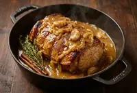 Rôti de porc fondant à la bière et à la cannelle