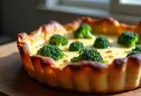 Tarte fondante au camembert et brocolis frais