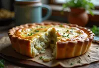 Tourte savoureuse aux poireaux et poulet fondant