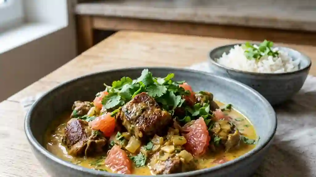 Agneau au Curry et Pamplemousse Frais - Photo de présentation