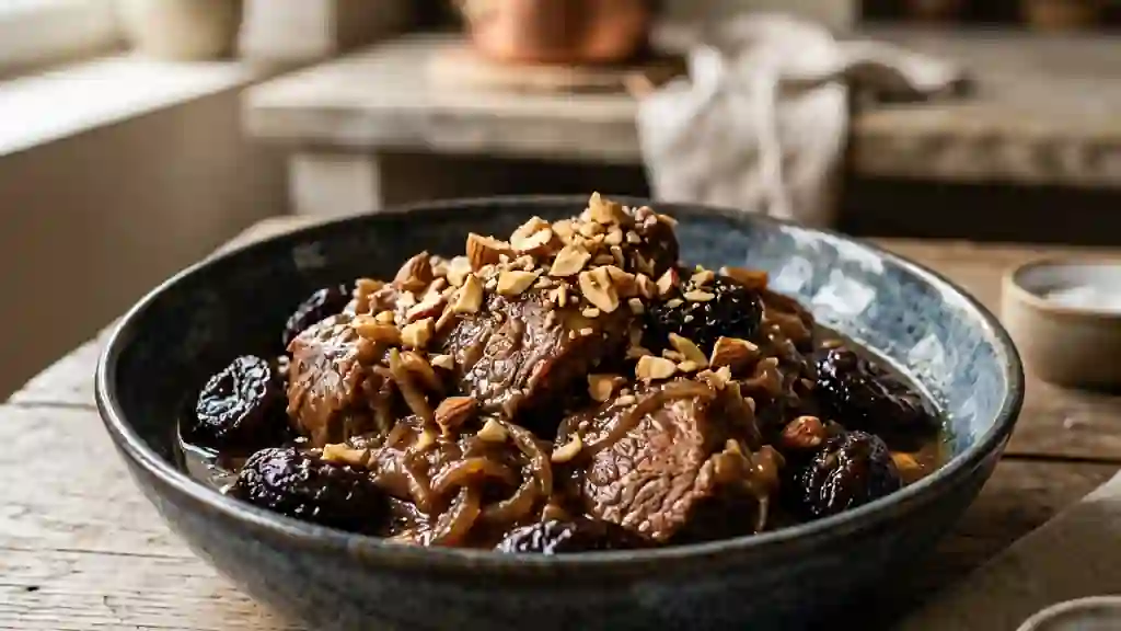 Agneau fondant aux pruneaux et amandes - Photo de présentation
