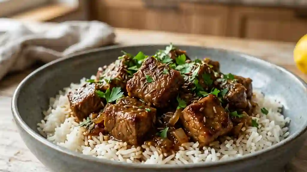 Sauté d'agneau fondant aux épices douces - Photo de présentation