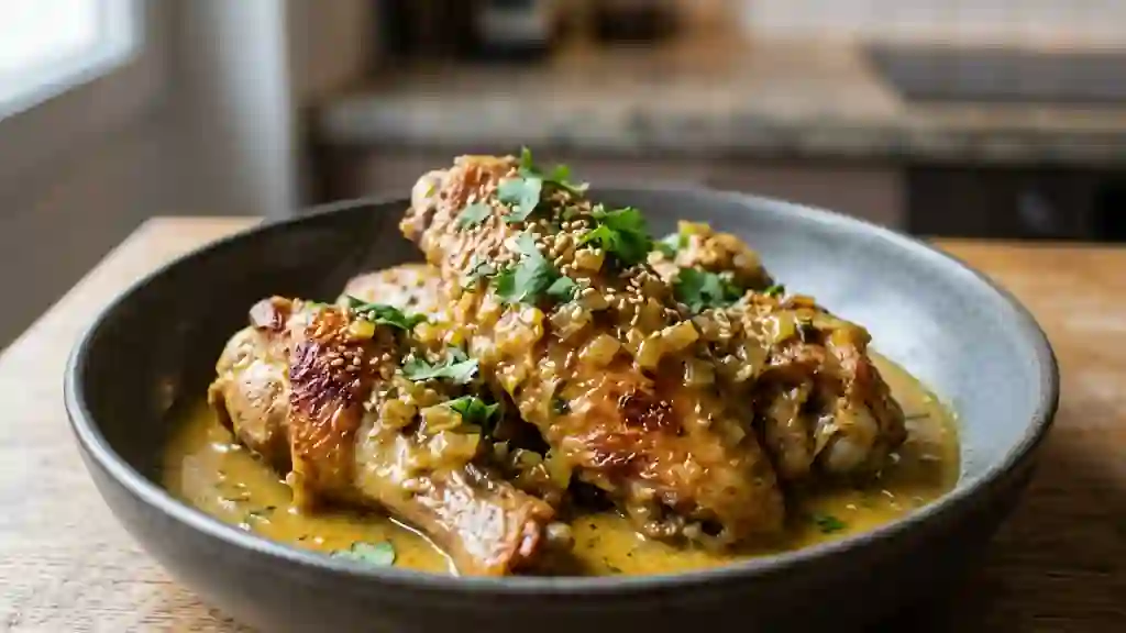 Ailes de dinde fondantes au curry crémeux - Photo de présentation