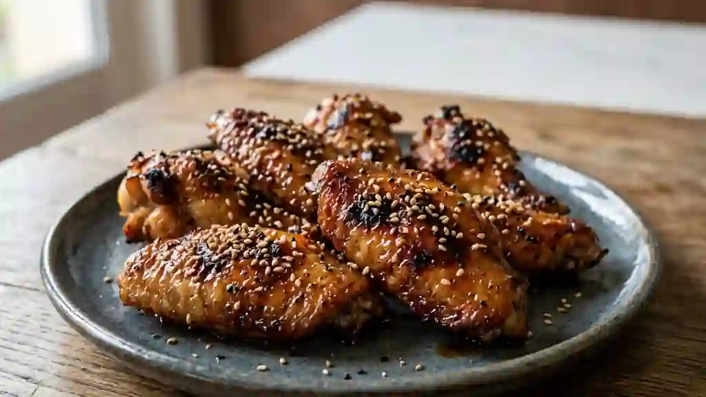 Wings de poulet laquées au soja et miel - Photo de présentation